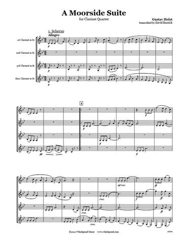 Holst Moorside Suite Clarinet Quartet