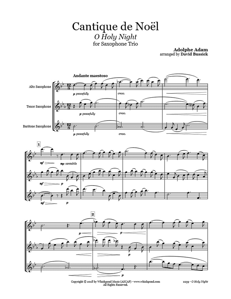 O Holy Night  Saxophone Sheet Music