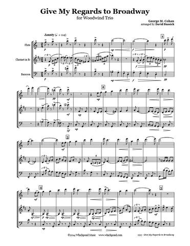 Cohan Give My Regards to Broadway Flute/Clarinet/Bassoon Trio