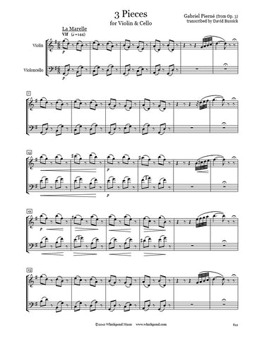 Pierné 3 Pieces Violin/Cello Duet