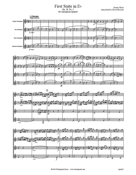 Holst First Suite Saxophone Quartet