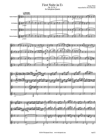 Holst First Suite Saxophone Quartet