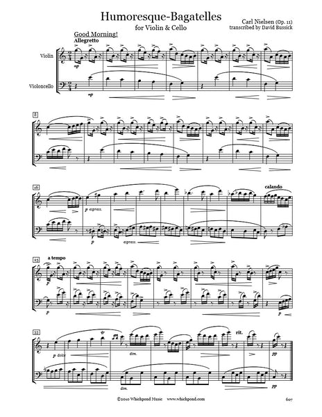 Nielsen Humoresque Bagatelles Violin/Cello Duet
