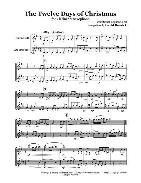 12 Days Of Christmas Clarinet/Saxophone Duet