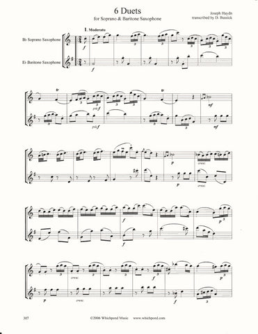 Haydn 6 Pieces Soprano/Baritone Sax Duet