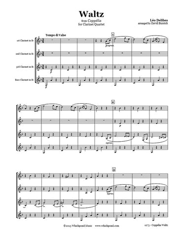 Delibes Coppélia Waltz Clarinet Quartet