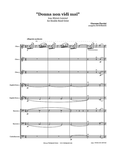 Puccini Donna non vidi mai Double Reed Octet
