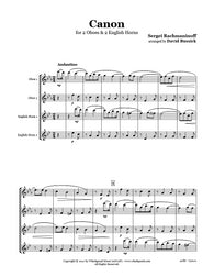 Rachmaninov Canon Oboe/English Horn Quartet