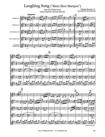 Strauss Laughing Song Clarinet Quintet