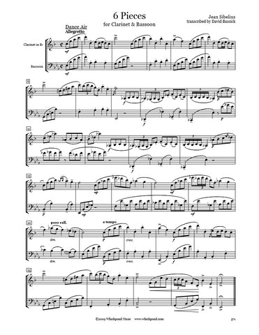Sibelius 6 Pieces Clarinet/Bassoon Duet