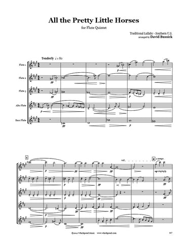 All The Pretty Little Horses Flute Quintet