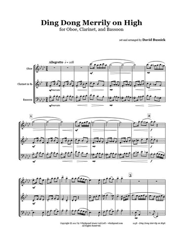 Ding Dong Merrily on High Oboe/Clarinet/Bassoon Trio