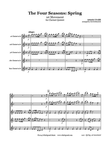Vivaldi Spring 1st Movement Clarinet Quintet