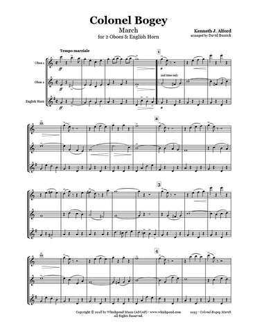 Alford Colonel Bogey March Oboe/English Horn Trio