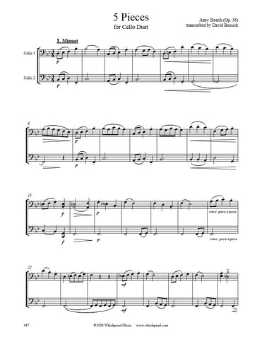 Beach 5 Pieces Cello Duet
