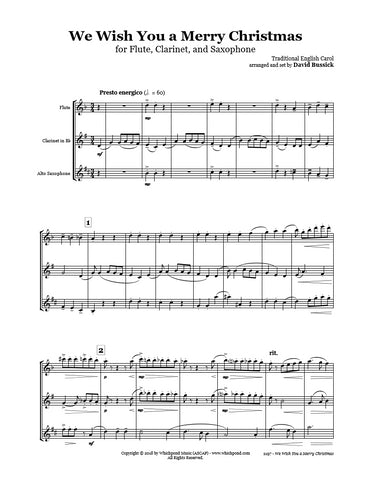We Wish You A Merry Christmas Flute/Clarinet/Sax Trio