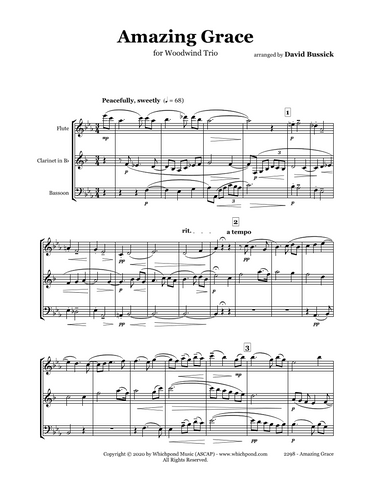 Amazing Grace Flute/Clarinet/Bassoon Trio