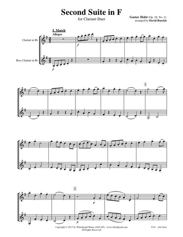 Holst Second Suite Clarinet Duet