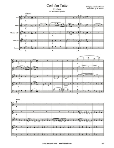Mozart Cosi Fan Tutte Overture Wind Quintet