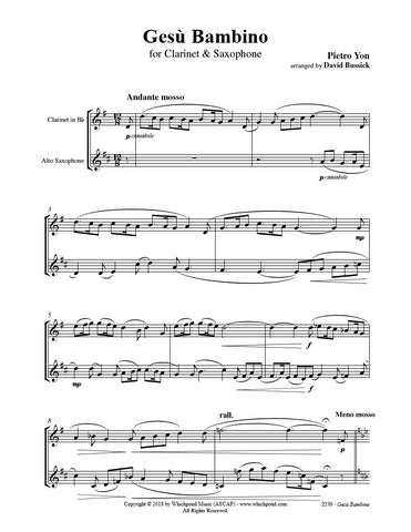 Gesu Bambino Clarinet/Saxophone Duet