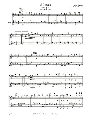 Prokofiev 5 Pieces Flute/Oboe Duet