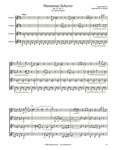 Prokofiev Humorous Scherzo Clarinet Quartet