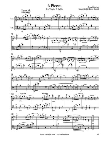 Sibelius 6 Pieces Violin/Cello Duet