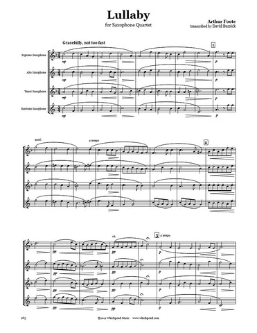 Foote Lullaby Saxophone Quartet
