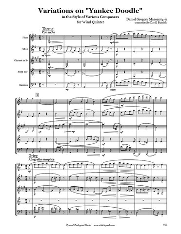 Mason Yankee Doodle Variations Wind Quintet