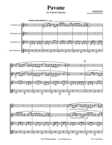 Fauré Pavane Clarinet Quartet