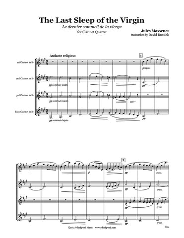 Massenet Last Sleep Of The Virgin Clarinet Quartet