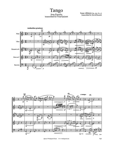 Albéniz Tango from Espana Wind Quintet