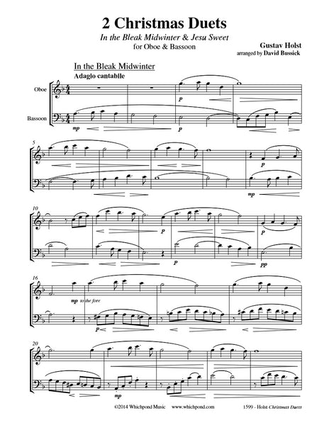 Holst 2 Christmas Duets Oboe/Bassoon Duet