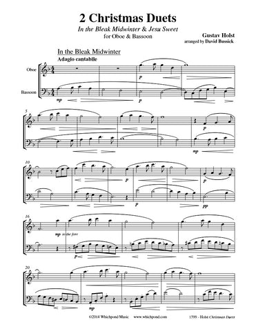 Holst 2 Christmas Duets Oboe/Bassoon Duet