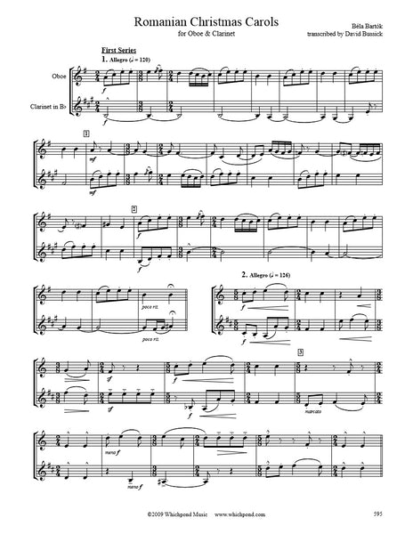 Bartók Romanian Christmas Carols Oboe/Clarinet Duet