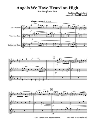 Angels We Have Heard On High Saxophone Trio