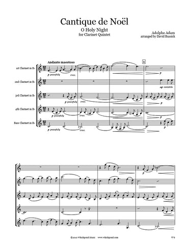 O Holy Night Clarinet Quintet