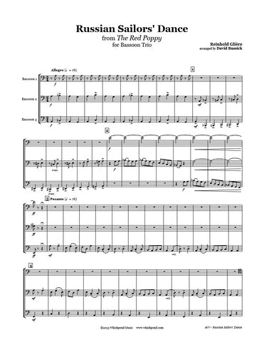 Gliere Russian Sailors Dance Bassoon Trio