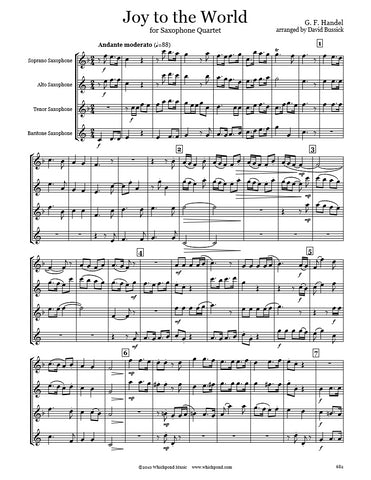 Handel Joy to the World Saxophone Quartet