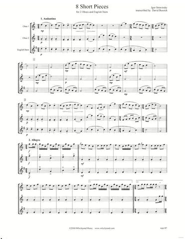 Stravinsky 8 Short Pieces Oboe/English Horn Trio