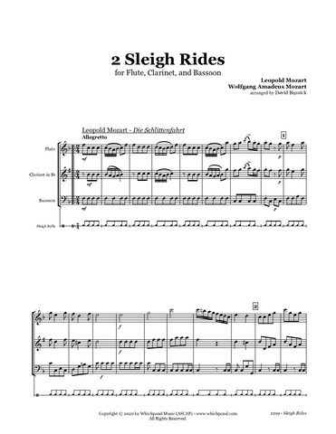 Mozart 2 Sleigh Rides Flute/Clarinet/Bassoon Trio & Bells
