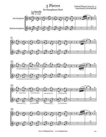 Pierné 3 Pieces Alto/Baritone Sax Duet