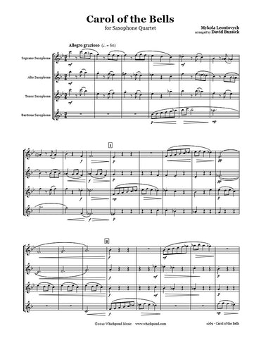 Carol of the Bells Saxophone Quartet