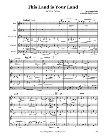 This Land is Your Land Wind Quintet