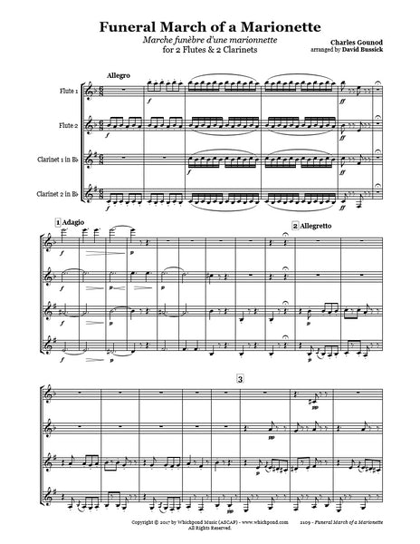 Gounod Funeral March Flute/Clarinet Quartet