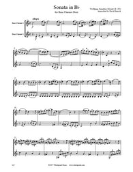 Mozart Sonata K. 292 Bass Clarinet Duet