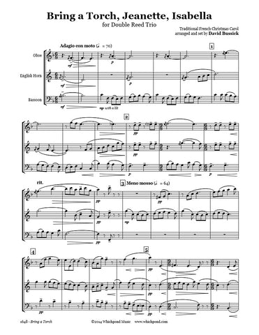 Bring a Torch, Jeanette, Isabella Oboe/English Horn/Bassoon Trio