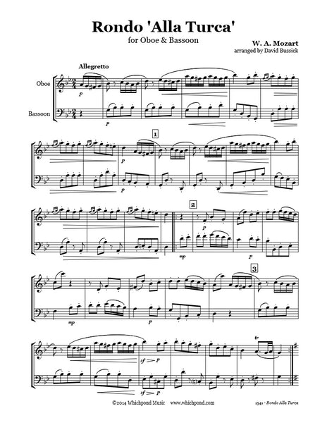 Mozart Turkish March Oboe/Bassoon Duet