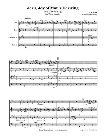 Bach Jesu Joy of Man's Desiring Wind Quartet