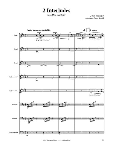 Massenet Don Quichotte Interludes Double Reed Octet